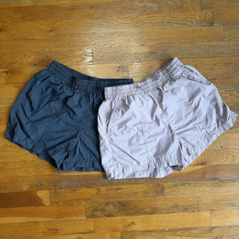 2x Uniqlo Parachute Shorts Womens XS Nylon High Rise Hiking Gorpcore Pull On